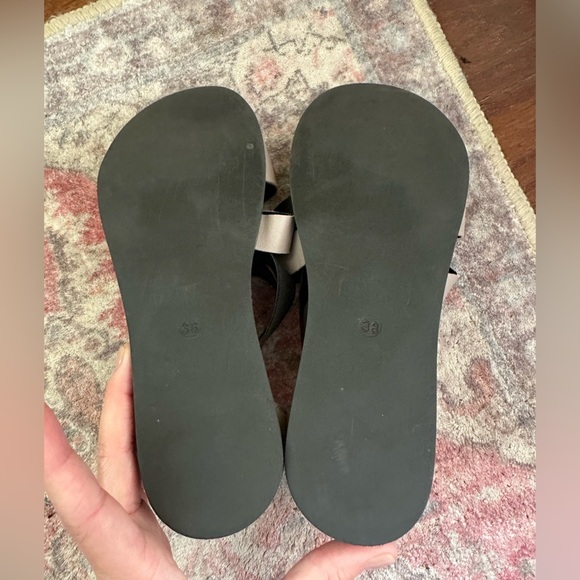 Lilimill gray leather crossover sandals made in Italy size 38 7.5 - Picture 9 of 10